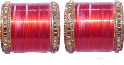OJHA Plastic Cubic Zirconia Bangle Set(Pack of 2)