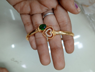 topshop Brass Cubic Zirconia, Diamond Gold-plated Kada