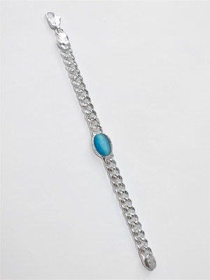Ansh Enterpris Brass Crystal Silver Coated Bracelet