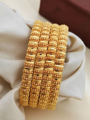 Kriva Trading Alloy Gold-plated Bangle(Pack of 4)