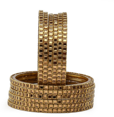 AabhayaArts Glass Zircon Bangle Set(Pack of 10)