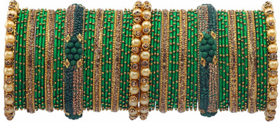 Rijoli Metal Beads, Zircon Enamel Bangle Set(Pack of 50)
