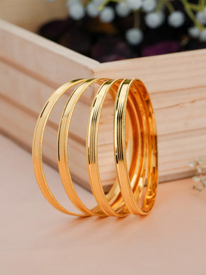 Prasansha Enterprises Brass Gold-plated Bangle Set(Pack of 4)