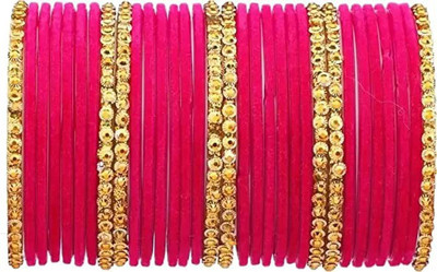 RADHA MOHAN EMPIRE Fabric, Glass Bangle Set(Pack of 10)