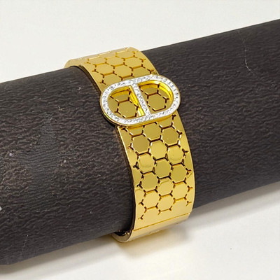 AjaraGems Stainless Steel Gold-plated Cuff