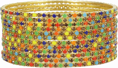 ZULKA Metal Agate Bangle Set(Pack of 12)