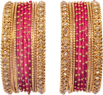 Amika Metal Zircon Gold-plated Bangle Set(Pack of 20)