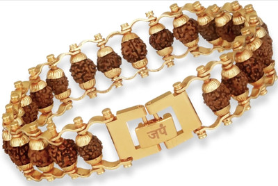 RB TRADERS Rudraksha Emerald Gold-plated Bracelet