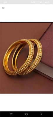 DIMIKI Copper Gold-plated Bangle Set(Pack of 2)