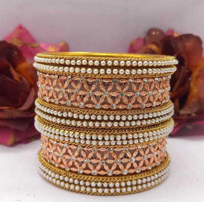 CHURA KING Alloy Crystal Bangle Set(Pack of 10)