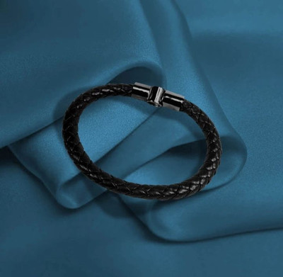 Aksha Collection Stainless Steel Black Silver Charm Bracelet