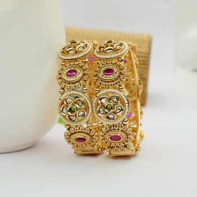 Panini Jewels Copper Gold-plated Bangle Set(Pack of 2)