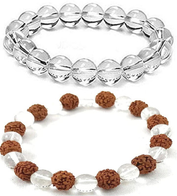 HouseOfCommon Crystal, Rudraksha Bracelet(Pack of 2)