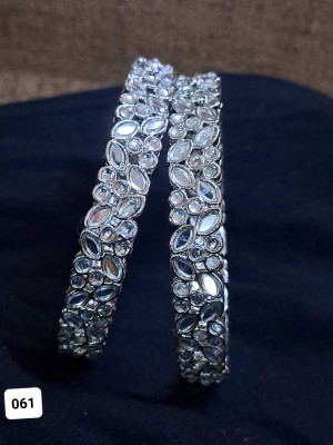 Raddhi Jewels Alloy Silver Bangle Set(Pack of 2)