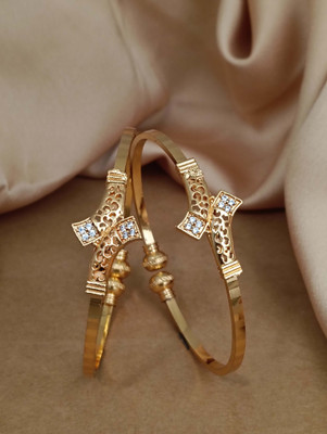 Alasca Brass Gold-plated Bangle Set(Pack of 2)