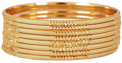 Dharti Ent Brass Gold-plated Bangle Set(Pack of 8)