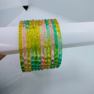 sashhandmade Glass Bangle Set(Pack of 10)
