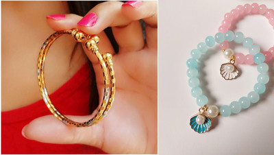 P R Production Brass Charm Bracelet(Pack of 2)