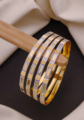 Dharti Ent Brass Gold-plated Bangle Set(Pack of 4)
