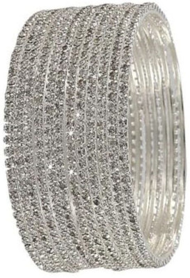 55Carat Metal Cubic Zirconia Gold-plated Bangle Set(Pack of 10)