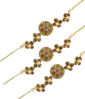 NMII Metal Zircon Bangle Set(Pack of 3)