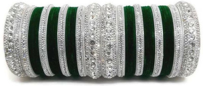 RENOY Metal, Plastic Zircon Silver Bangle Set(Pack of 36)