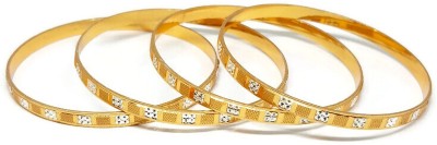 PrismPoint Brass Gold-plated Bangle Set(Pack of 4)