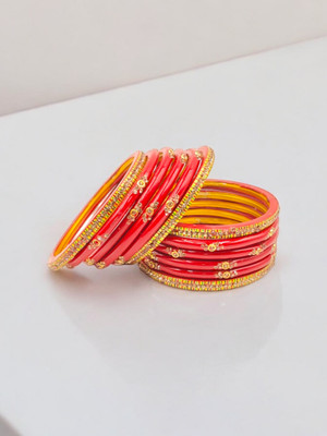 UVX fashion & tech Lac Bangle Set(Pack of 10)