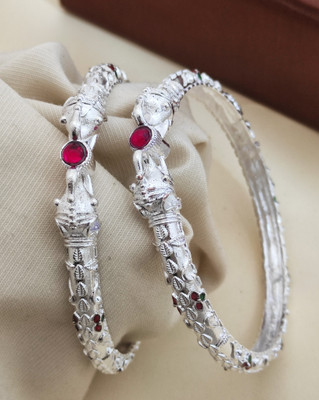 DH JEWELLS Alloy Silver Coated Bangle(Pack of 2)