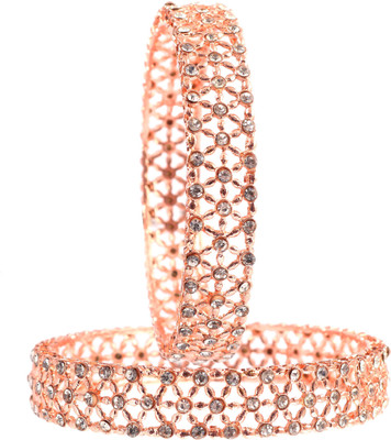 Rajwadi Alloy Cubic Zirconia Gold-plated Kada(Pack of 2)