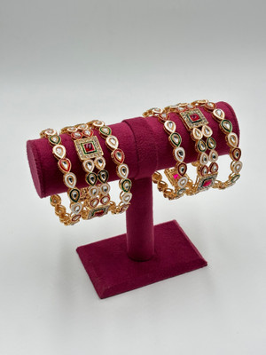 waheguru Metal Rhodium Bangle Set(Pack of 6)