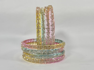 Armcandy Glass Zircon Bangle Set(Pack of 8)