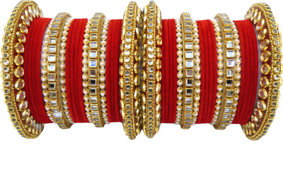 Mayra Creation Metal Beads Gold-plated Bangle Set(Pack of 40)