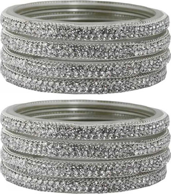 RADHA MOHAN EMPIRE Glass Zircon Kada(Pack of 8)