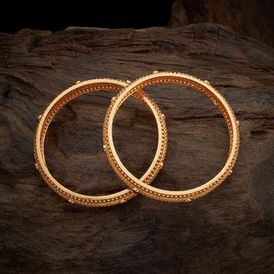 Kushal's Fashion Jewellery Copper Gold-plated Bangle