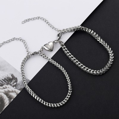 Vembley Alloy Silver Bracelet Set(Pack of 2)