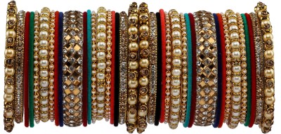 GLIKA Metal Zircon Gold-plated Bangle Set(Pack of 38)