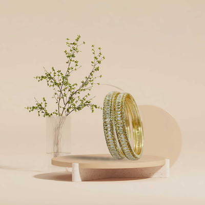 Kangan Mahal Alloy Gold-plated Bangle Set(Pack of 2)