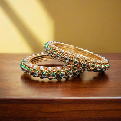 siyaa creation Brass Gold-plated Bangle Set(Pack of 2)