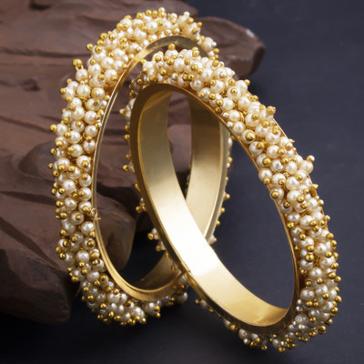 Sukkhi Alloy Pearl Gold-plated Bangle Set(Pack of 2)