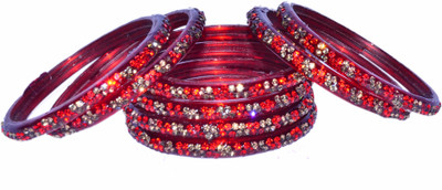 OJHA Glass Beads Bangle Set(Pack of 16)