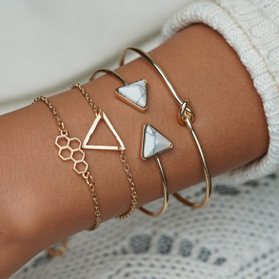 Vembley Alloy Gold-plated Bracelet Set(Pack of 4)