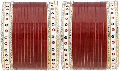 Valya Plastic Cubic Zirconia Gold-plated Chudas(Pack of 36)