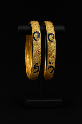 gupta jewellry Brass Ruby Gold-plated Bangle Set(Pack of 2)