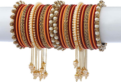 Rijoli Metal Zircon Gold-plated Bangle Set(Pack of 42)