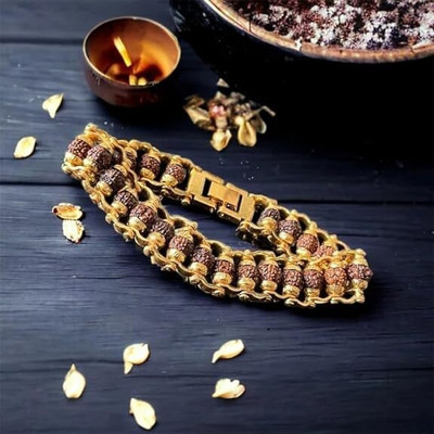 BornFree Rudraksha Gold-plated Charm Bracelet