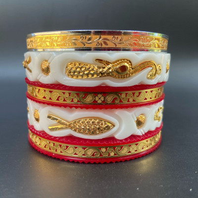 PTSlife Plastic Gold-plated Bangle Set(Pack of 4)