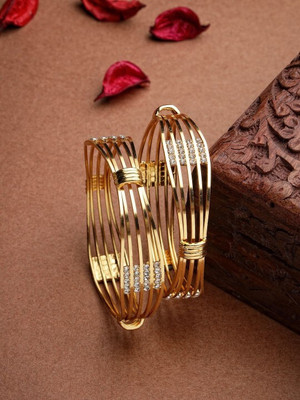 Dharti Ent Brass Gold-plated Bangle Set(Pack of 2)