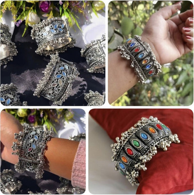 Samridhi DC Alloy Silver Kada(Pack of 2)