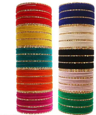 CHURA KING Alloy Cubic Zirconia Gold-plated Bangle Set(Pack of 160)